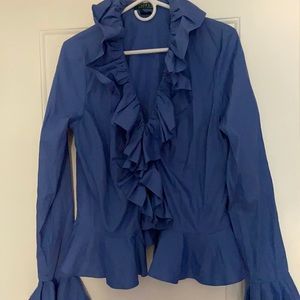 Ralph Lauren Ruffle Button Down Blouse